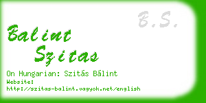 balint szitas business card